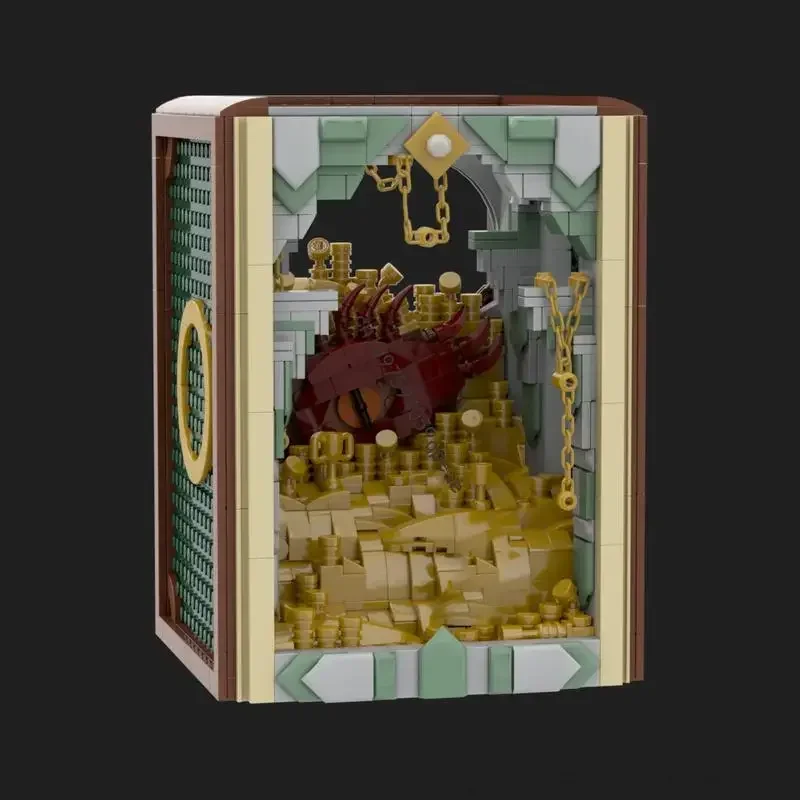 

New 1514Pcs Famous The Rings Movie Series Moc Book Nook Smaugd Model Custom Puzzles Diy Creative Ideas Kid Toys Birthday Gifts