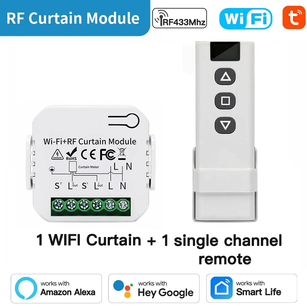 TNCE Tuya Vorhangschaltermodul WiFi ZigBee RF433 MHz, Rollos, Rollladen, Motorunterbrecher, Smart Control Voice Alexa Google Home 3