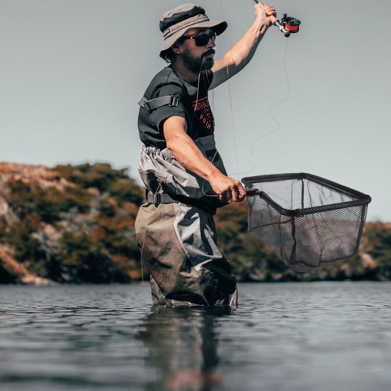 

Landing Net for Fishing 58-100Cm Retractable Telescopic Handle High-Grade Nylon Mesh Skid-Resistant ABS Carry Storage