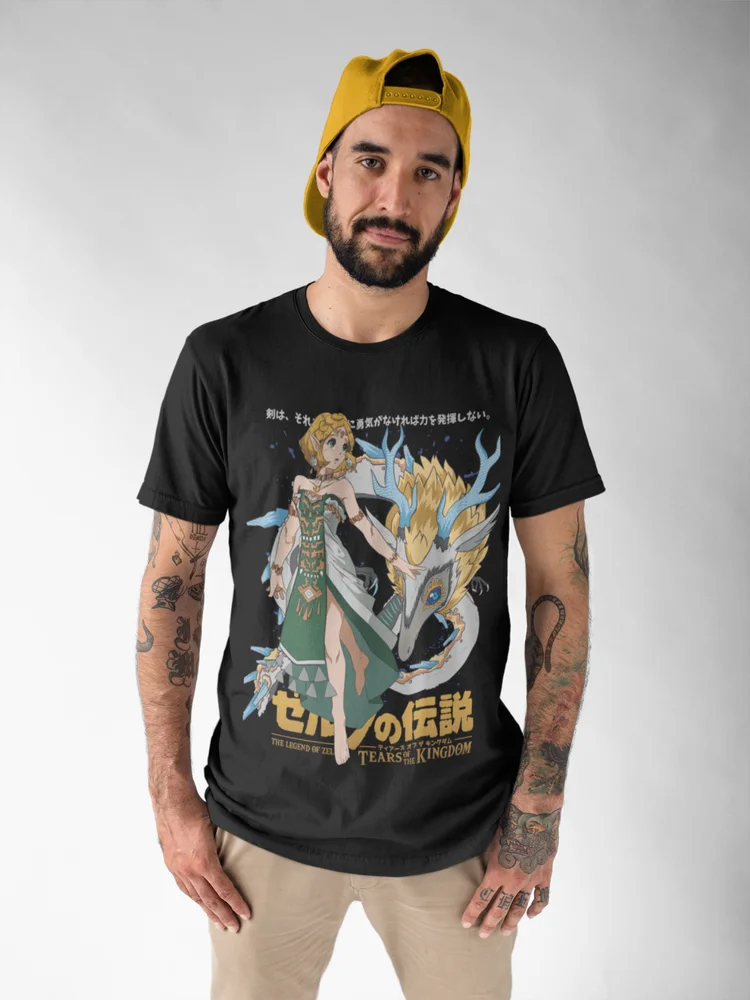 The Legend of Zel T-shirt Link To The Past Graphic Print Black Shirt All Size