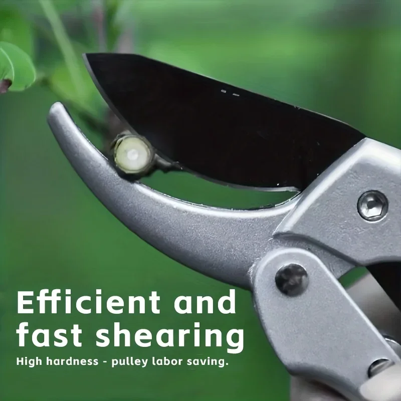 SK5 Alloy Steel Pruning Shears with Titanium Plating, Ergonomic Quick-Cut Labor-Saving Spring for Garden Fruit Harvest