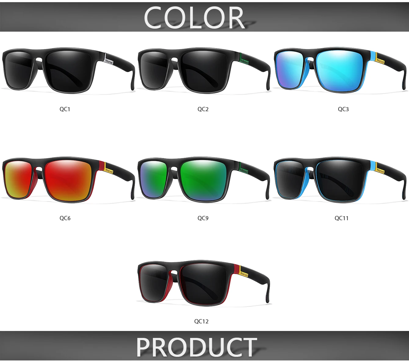 UV400 Polarisierte Klassische Quadratische Radfahren Sonnenbrille Männer und Frauen Auto Fahren Sonnenbrille Dirt Bike Motorrad Wandern Gläser – Detail 3