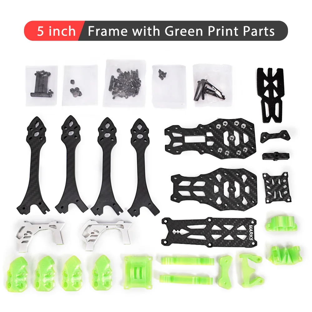 

9IMOD Mark5 5-дюймовая FPV рамка 225 мм 3-6S 3K из углеродного волокна 5 мм с принтом подходит для RF/KISS/F3/F4/F7 FC для FPV дронов для фристайла