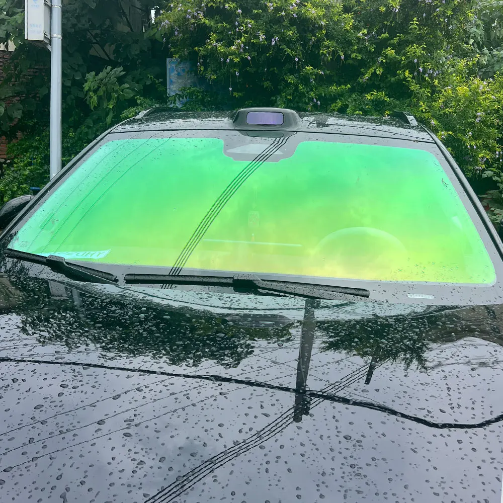 Automotive Color Change Chameleon Aurora Green Window Film 64% VLT High Insulation Car Sticker UV Blocking Windshield Film