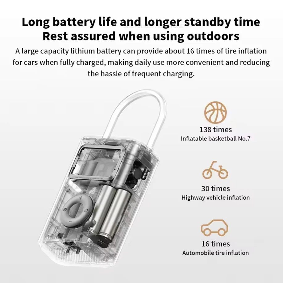 Xiaomi Mijia ضاغط الهواء المحمول 2 Pro منفاخ الإطارات الرقمي مضخة هواء كهربائية مع مصباح LED للدراجات النارية والسيارات