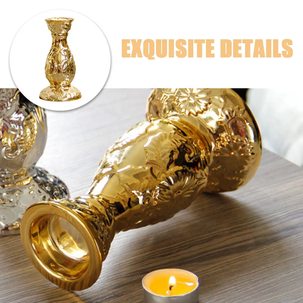 Supporto per pilastro in ceramica goffrata Stile europeo Modello oro argento Centrotavola da tavolo Supporto per matrimonio Casa Giardino