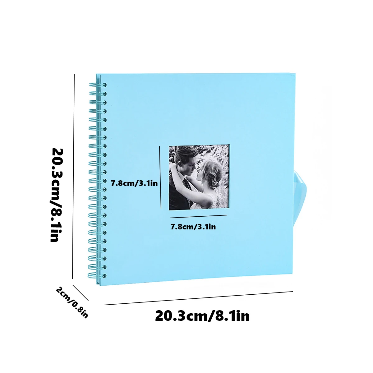 Scrapbook Album Linen Cover 8-inch (approximately 20.3 cm) Hardcover Kraft Paper White Page Commemorative Album Suitable for Tra