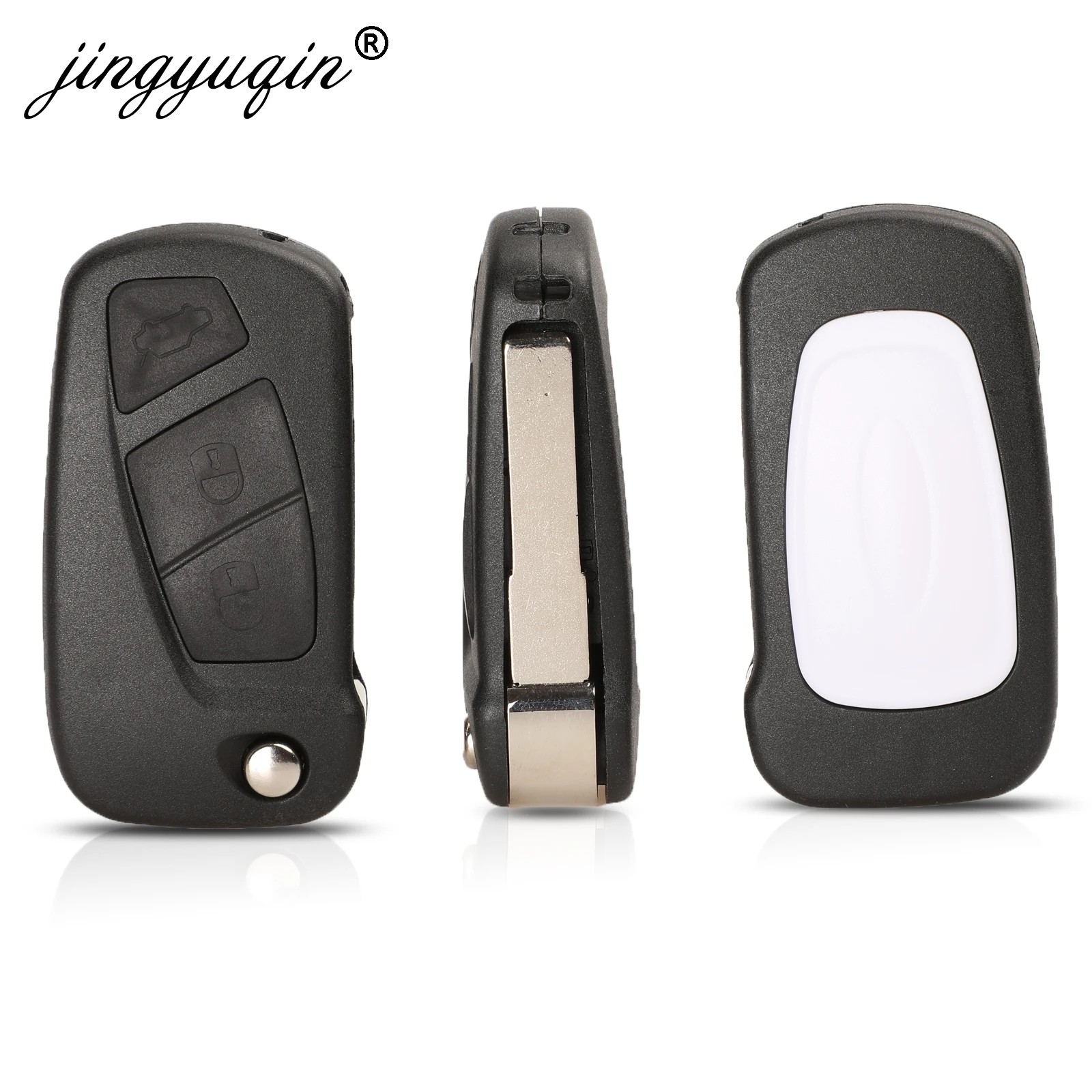 jingyuqin 3 Buttons Flip Key shell For Ford KA Remote Flip Key Fob Housing Case Holder Replacement