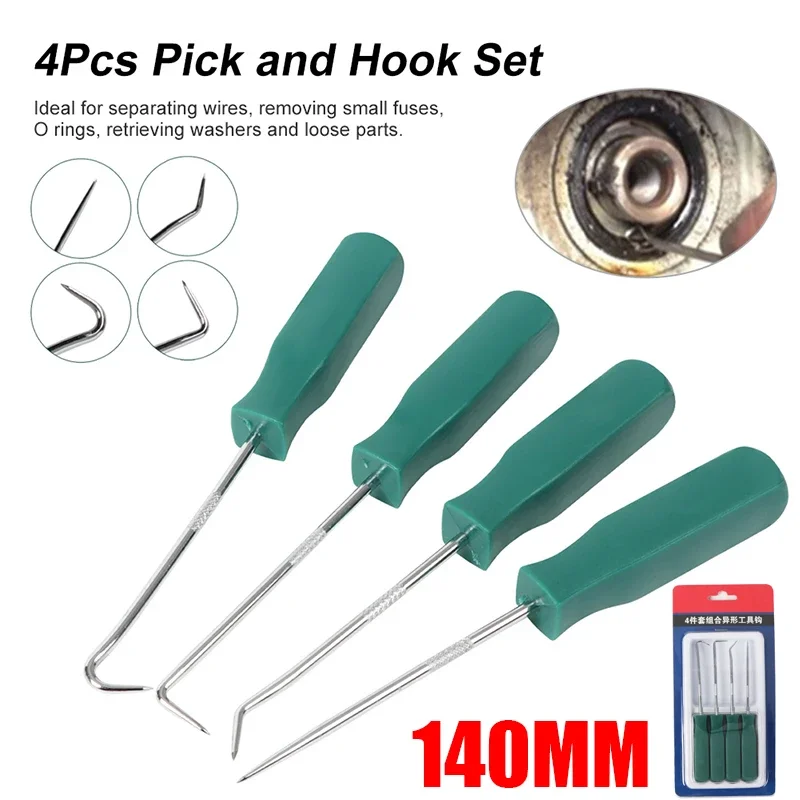 4Pc 140mm Oil Seal Screwdrivers Set Car Auto Vehicle Pick Hooks For Garages General-Plumbers Mechanics Workshop Car Tools