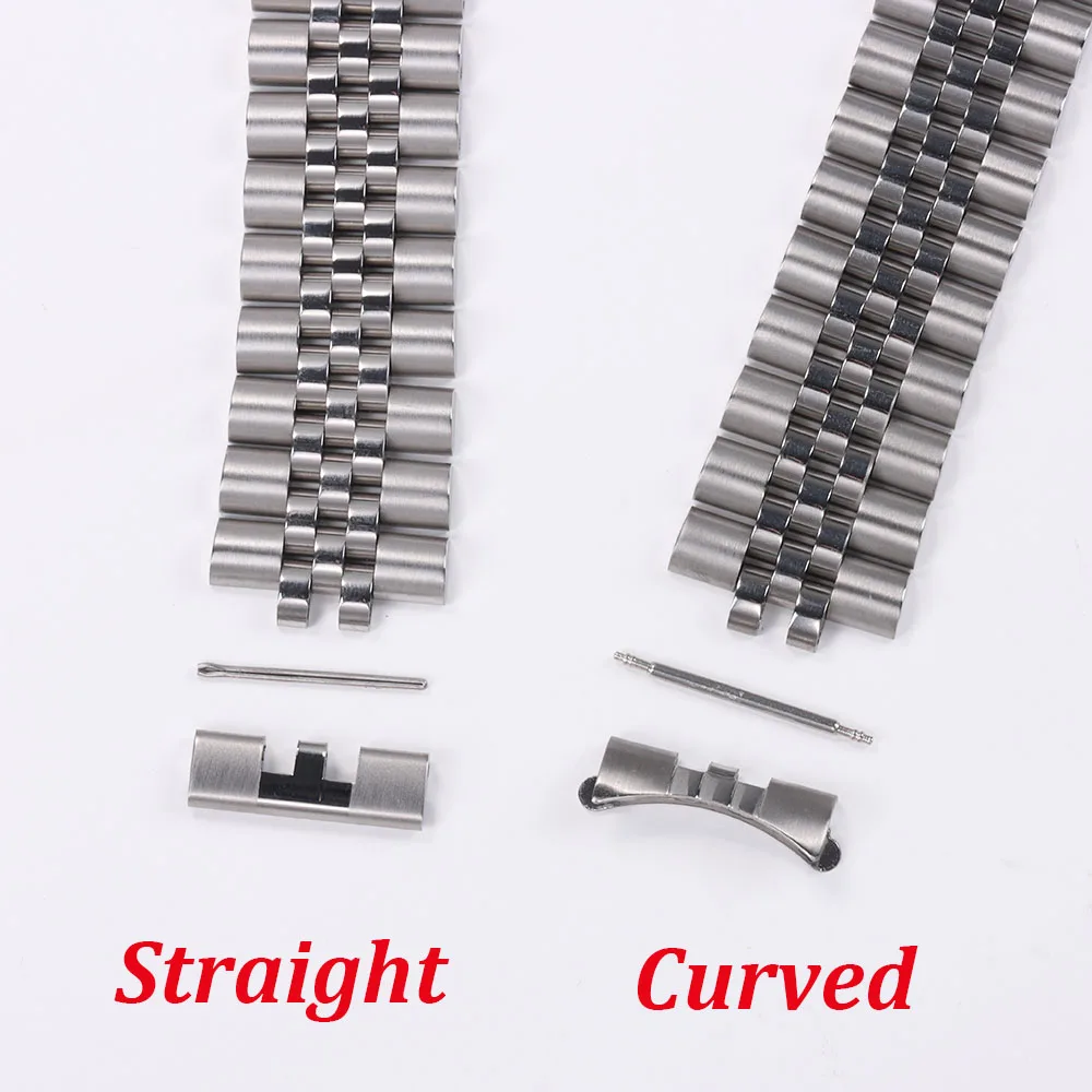 2pcs Stainless Steel Curved End for Seiko SKX009 SKX007 Watch Strap Connector 18mm 19mm 20mm 21mm 22mm Metal Band Connector