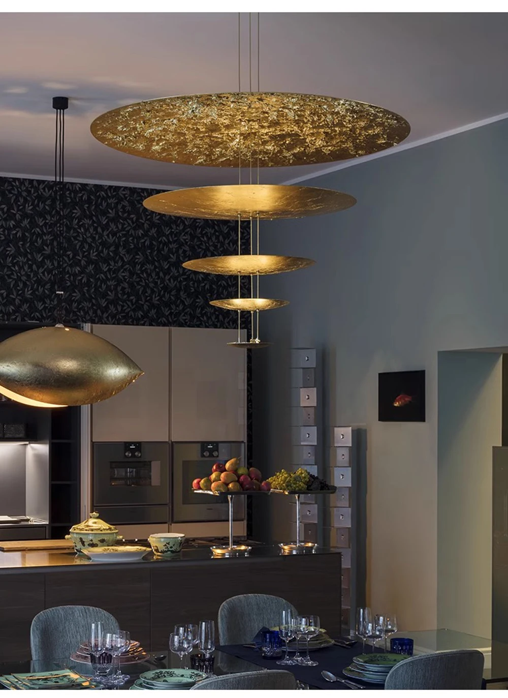 2 Layer Chrome Umbrella Dimmable LED Chandelier