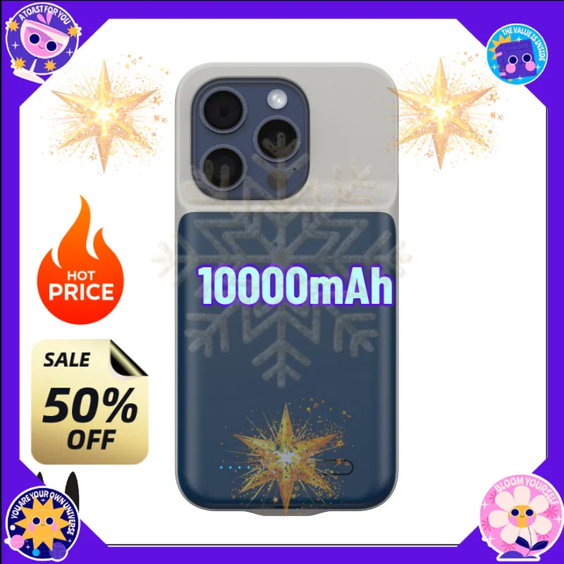 SWZY 10000mAh Power Bank Cover for Apple 16ProMax Back Clip 15 Batteries 12 Power Banks XS Case 13mini Portable 14plus Power Sup