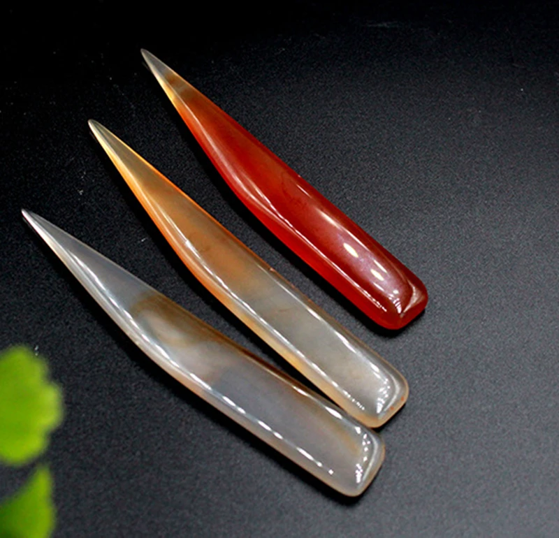 7CM 8CM 10CM Natural Real Agate Knife For Gold Sliver Jewellery Tools Burnisher Polishing Cleaning Wiping Accessories