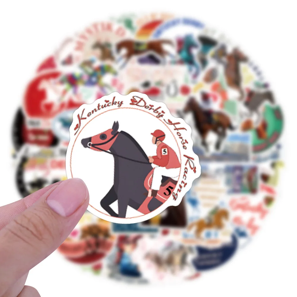 10/55 قطعة سباق الخيل كنتاكي ديربي الإنجليزية شعار المنافسة الكتابة على الجدران الديكور ملصقات مقاومة للماء لعبة أطفال #3