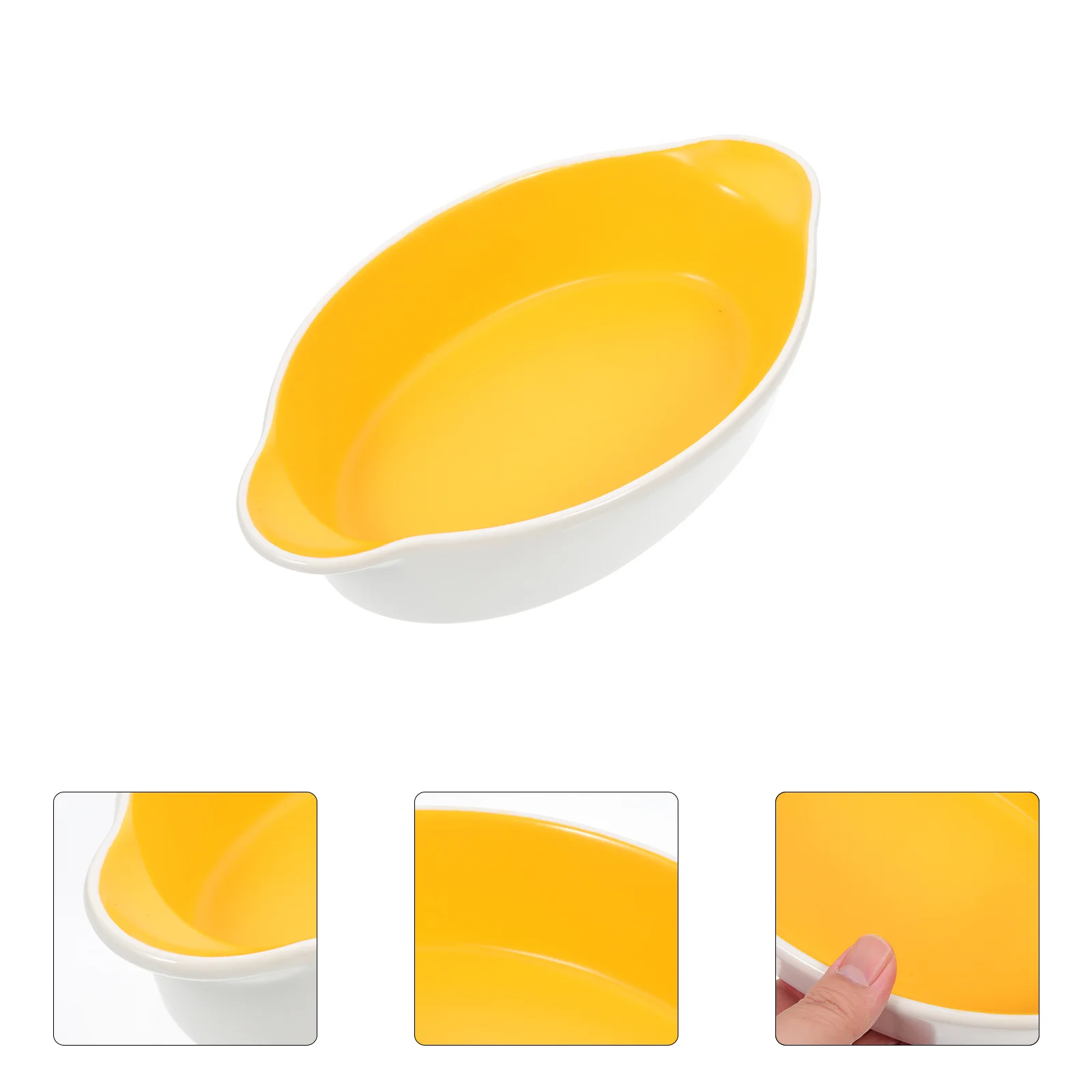 

Handled Enamel Pan Roasting Roaster Cheese Ceramic Oven Bakeware Baking Plate for Cake Pans