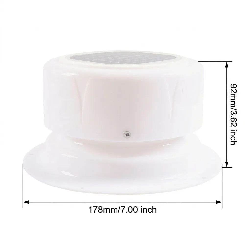 RV Solar Powered Roof Vent Fan with Mushroom Cap for Campers For Boats and Recreational Trailers Air Exchange Solution