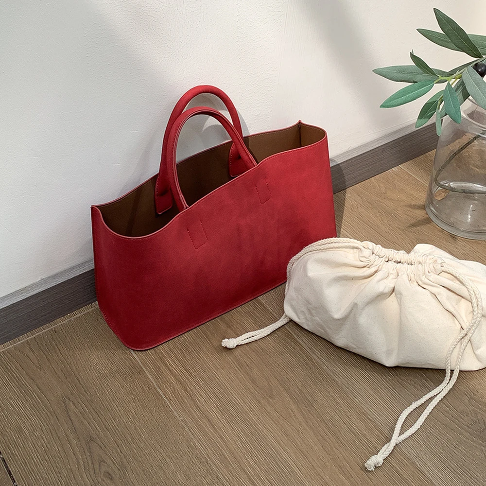 Bag for Women Autumn New Korean Office Ladies Textured Suede Handbags Temperament Versatile Commuting Large Capacity Tote Bag