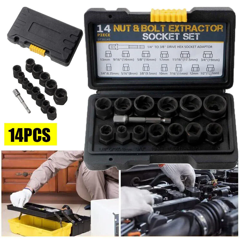 14Pcs Bolt Extractor Socket Set 3/8