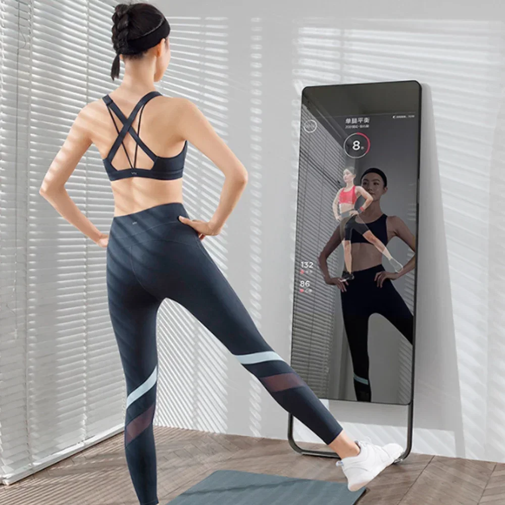 

High Quality Lcd Screen Smart Gym Yoga Mirror Floor Standing Interactive Exercise Fitness Mirror