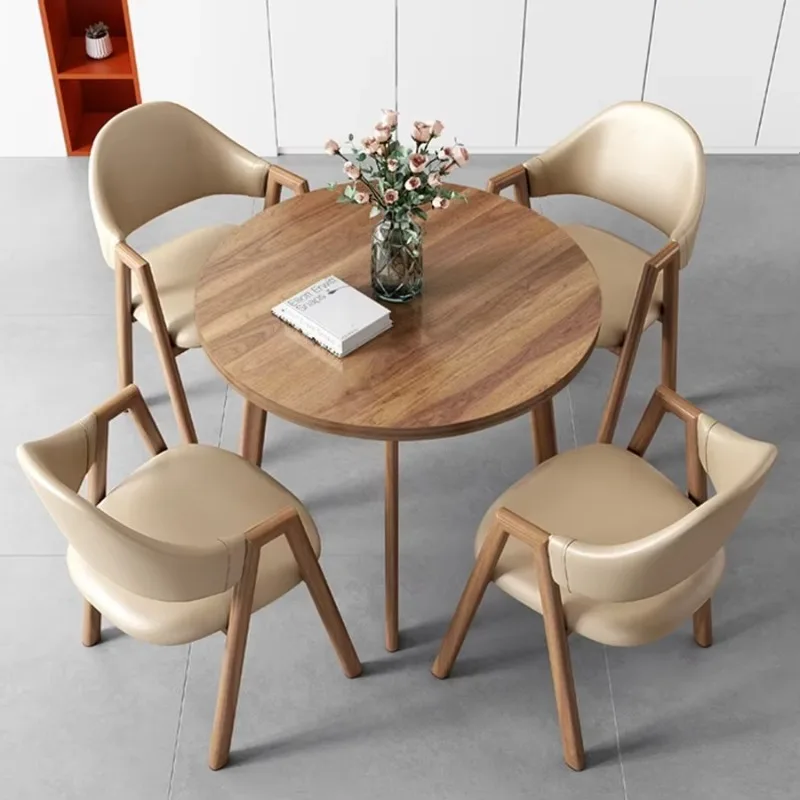 Modern Solid Wood Restaurant Table Chair Set Commercial Furniture For Living Room Use Table And Chair Set