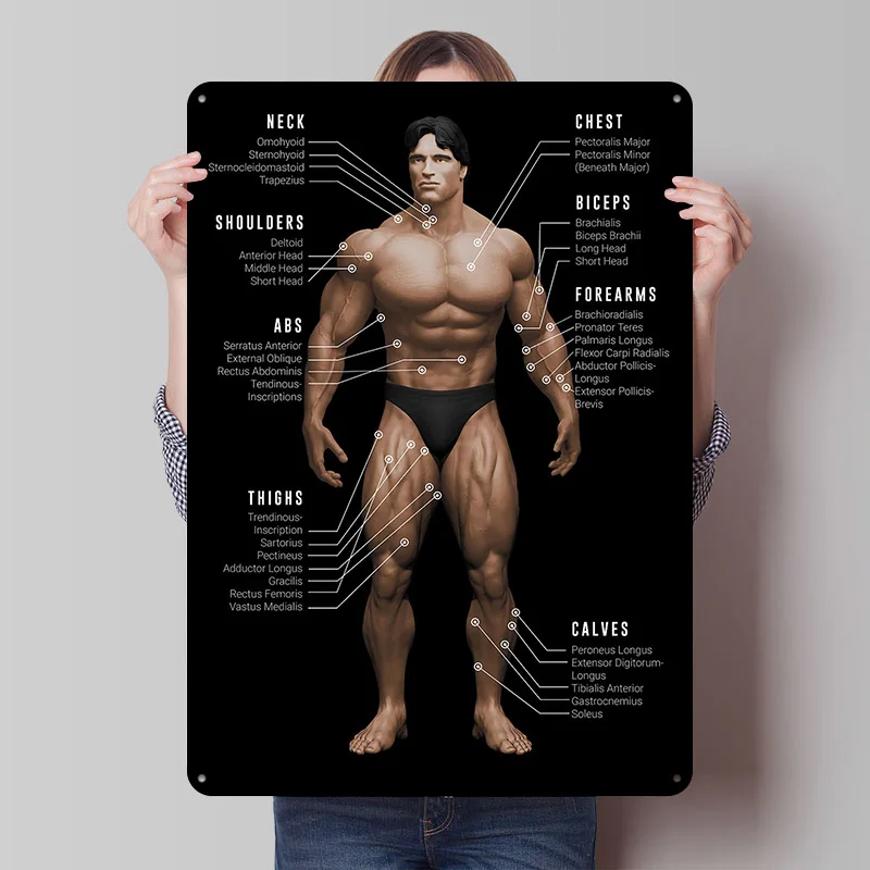 Fitness Workout Gym Arnold Schwarzenegger Metal Poster Custom Wall Art Retro Vintage Tinplate Signs for Man Cave Wand Deko Home