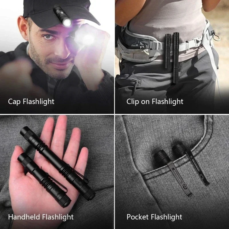 1-10PCS Mini Portable Flashlight Pocket Bright High Power Handheld Pen Light led Torch for Camping Outdoor Emergency Home Use image 4