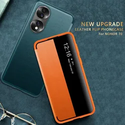 Flip Window View Case For Huawei Honor 90 70 Pro PU Leather Cover Shockproof for Honor 70 5G Capas Stand kickstand book Fundas