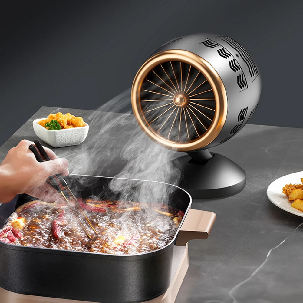 Desktop Range Hood Low Noise Mini Cooker Hood Height Angle Adjustment Cooking Hood for Indoor BBQ Hot Pot