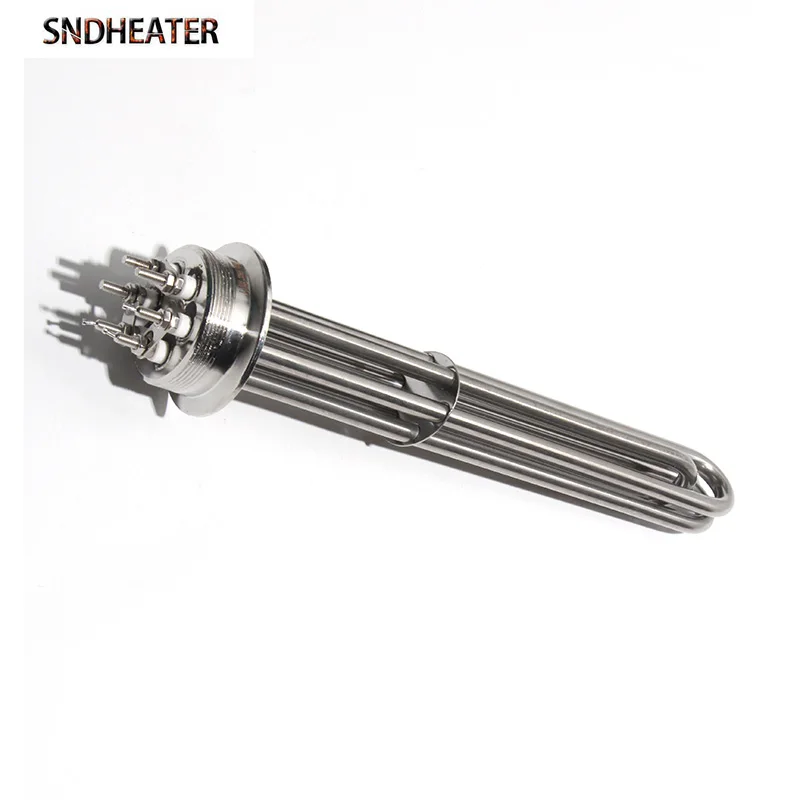 SNDHEATER 2” Tri Clamp Water Heater Element 63mm Falnge SUS304 TEN 380V/220V Heating Resistance Pipe 3KW/4.5KW/6KW/9KW/12KW 1PC