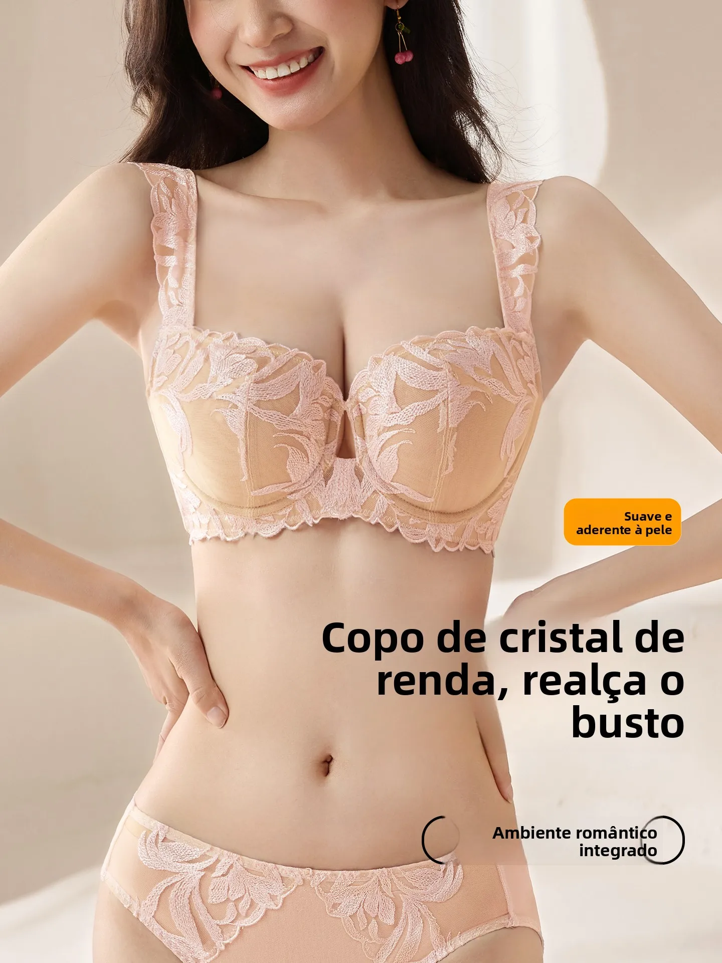 ultra-thin-lace-bra-women's-crystal-cup-gathered-sexy-rabbit-ear-soft-steel-ring-breathable-anti-lightweight-full-cup-bra