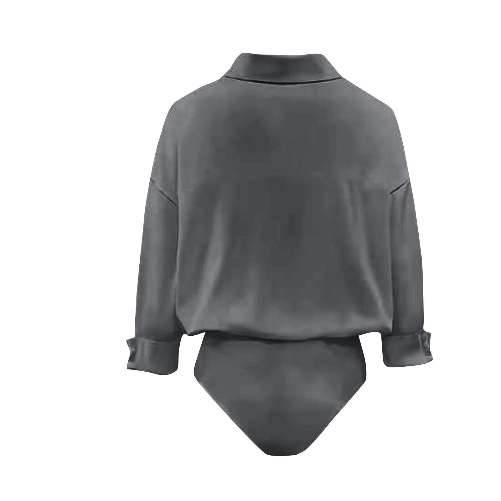 Damen Satin-Hemdbluse mit Oversized-Reverskragen, Knopfleiste, Langen Ärmeln, Seidiger Bluse-Body, Elegantes Büro-Outfit, Jumpsuit-Oberteil – Detail 20