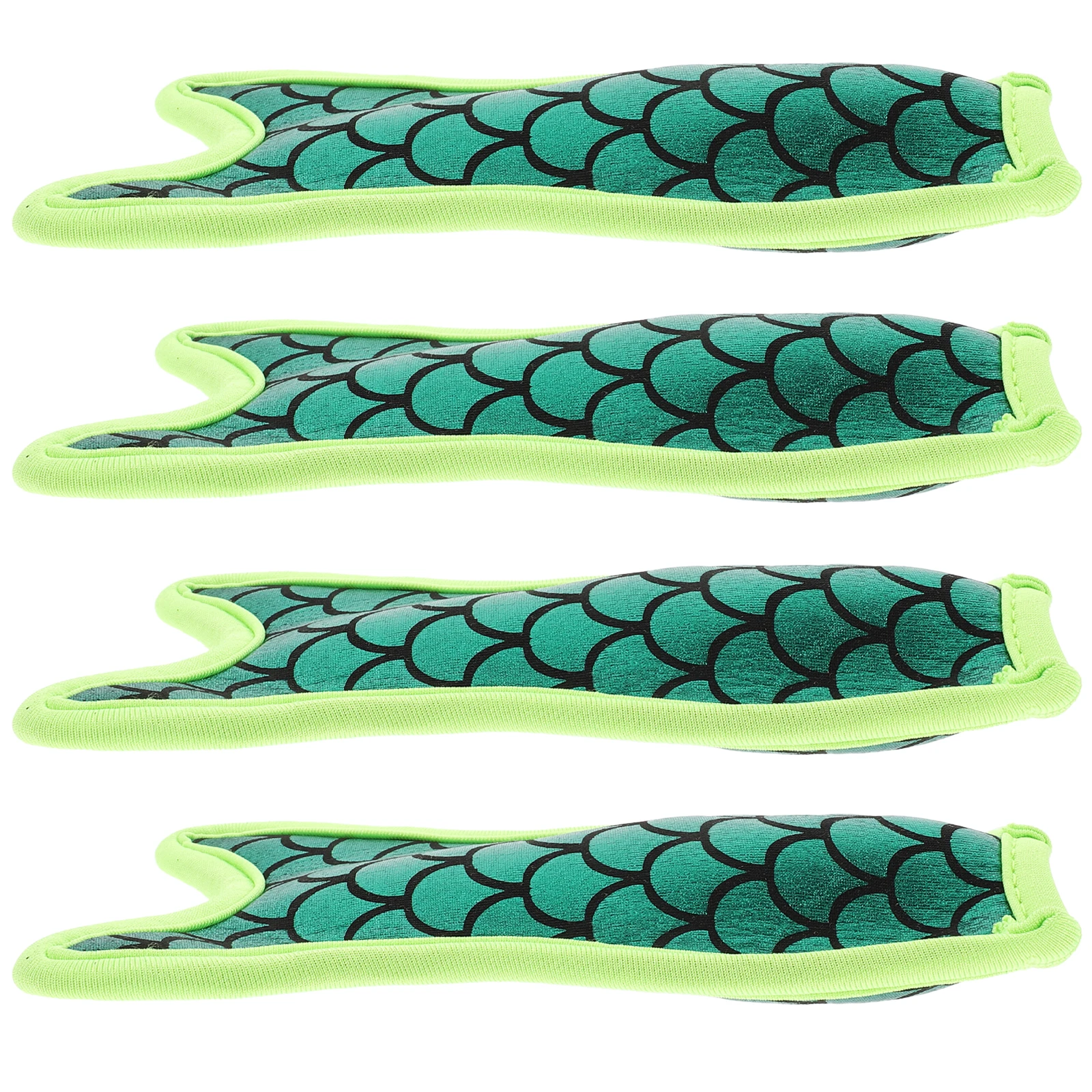 

4 Pcs Ice pop Sleeves Reusable Insulated Covers Yogurt Bars Sticks Mermaid Design Rubber Keep Fingers Clean Cool Longer Non