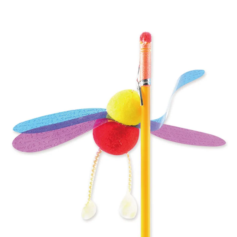 OUZEY-Feather Sequins Interactive Cat Toy, Adjustable Plush Ball, Stick Toy for Kitten, Indoor Playing, Cat Supplies