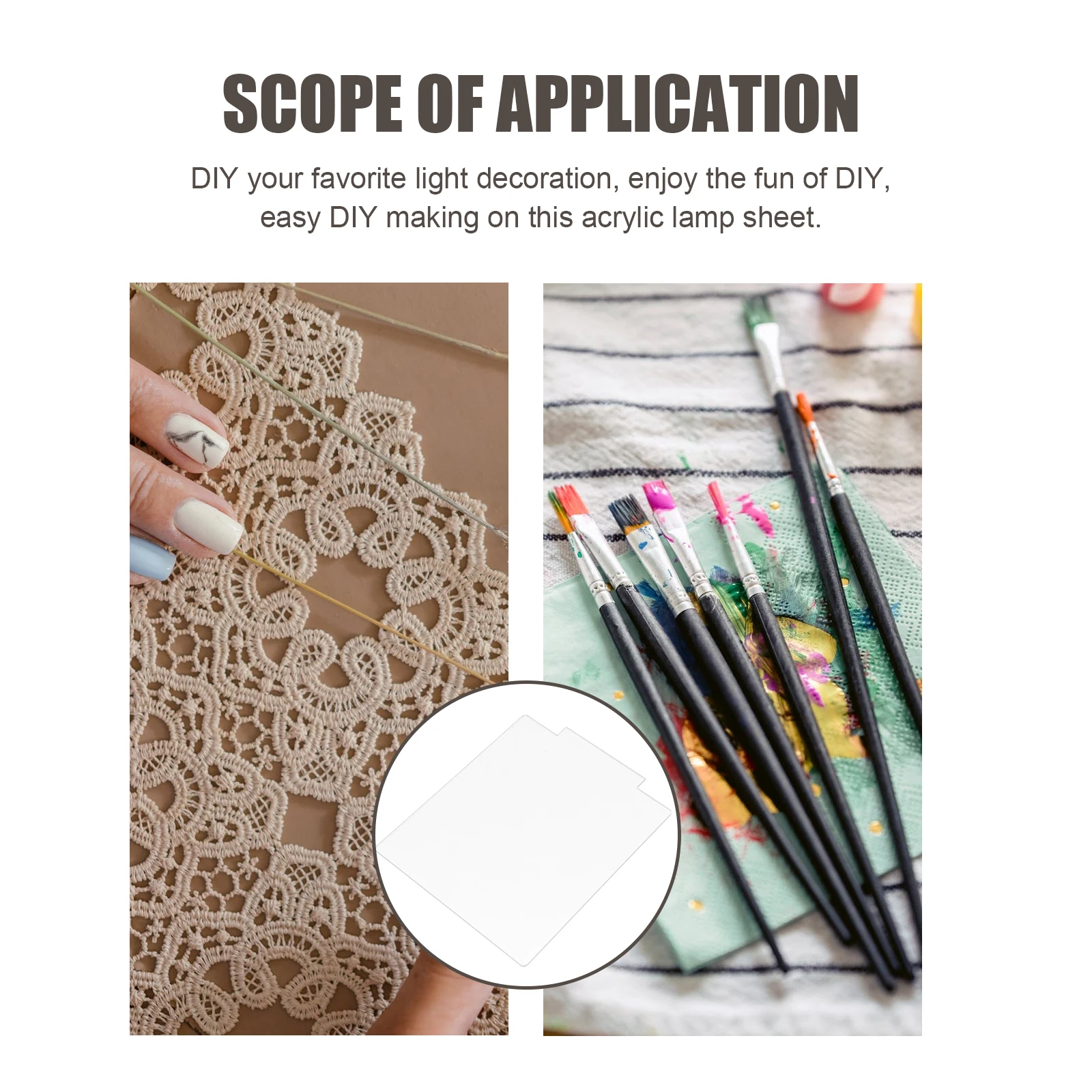 

4 Pcs Acrylic Lights Plate LED Panel Transparent Cast Board Decorative DIY Lamp Holder