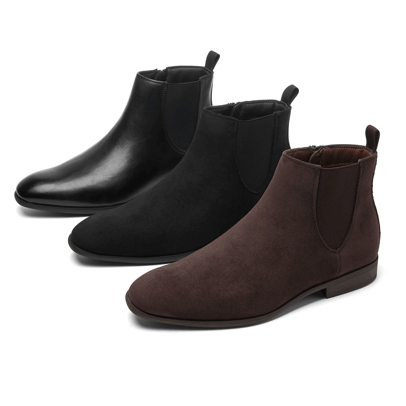 Botas Chelsea de hombre de la marca Desai, de caña ancha, con elástico lateral, de fácil calzado, tipo botín, para ocasiones formales y de negocios, cómodas para el otoño e invierno.