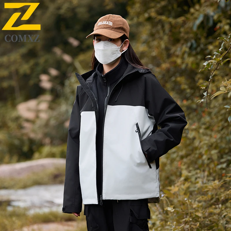 

Men's and Women's Winter Jacket New Trendy Versatile Windproof Waterproof Warm 3-in-1 Hiking Jacket Outdoor Camping Hiking Jacke