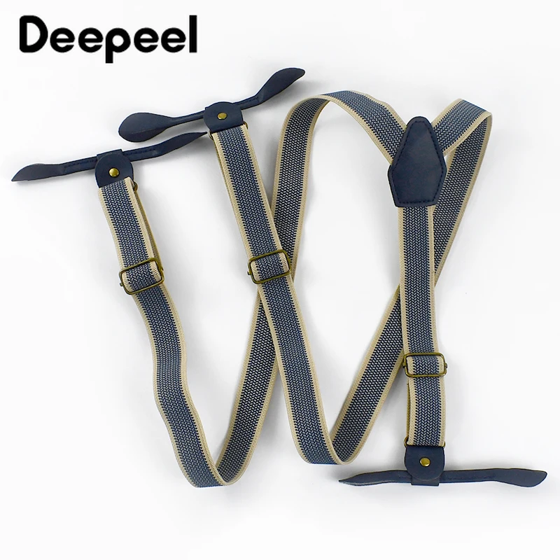 2.5*90Cm Tombol Suspender Pria Tipe-y Dapat Disesuaikan Suspender Elastis 6 Klip Jockstrap Pria Dewasa Uniseks Antiselip Tali Pengikat Pria