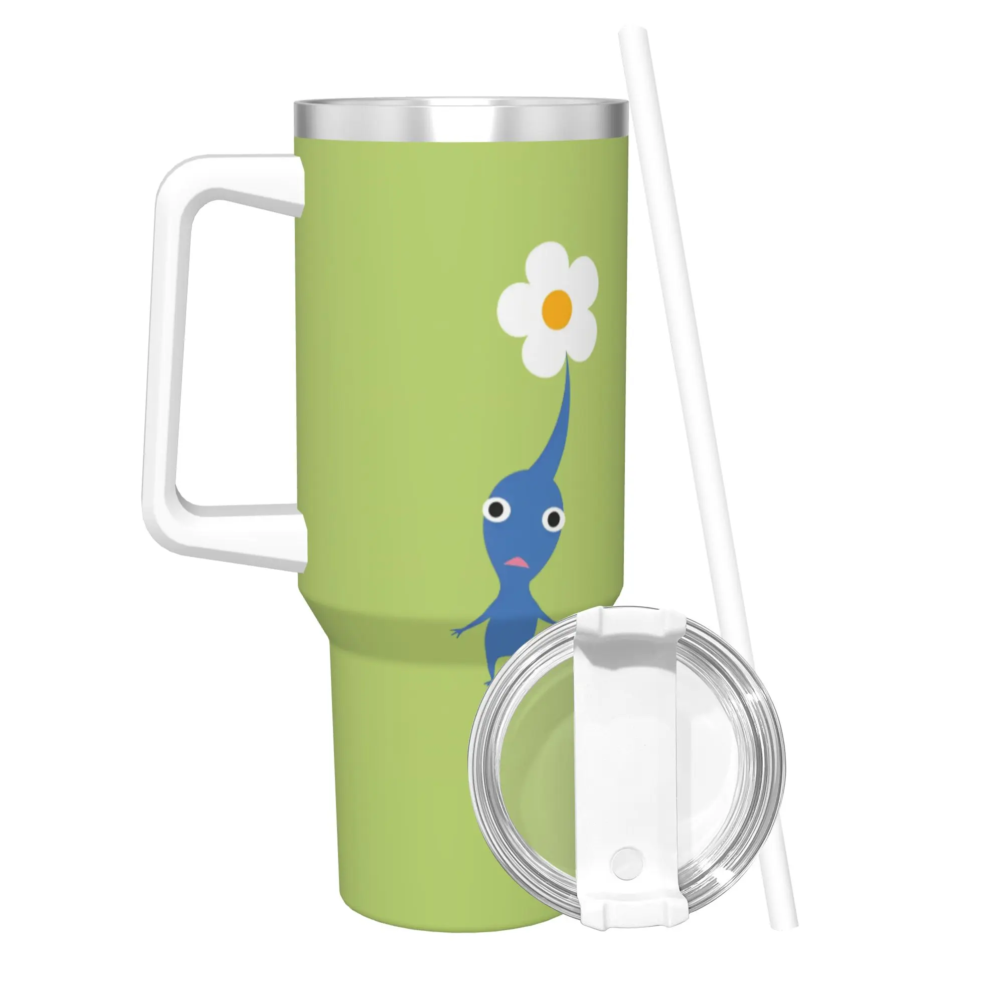 

Stainless Steel Tumbler Game Cartoon Cute Pikmin Thermal Mug Heat Preservation Cold Drink Mugs Cup Beach Water Bottle
