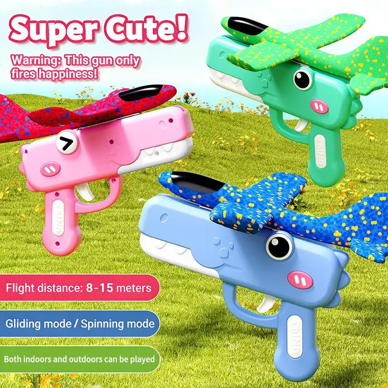 Glider Plane Summer Outdoor Games Kids Flight Throw Foam Kite Launcher Parent-child Interaction Toy