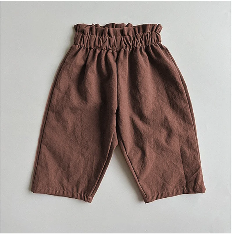 Vintage Elastics Waist Kids Pants for Toddler Boys Clothing Spring Fall Cotton Breathable Kids Pockets Trousers Baby Stuff
