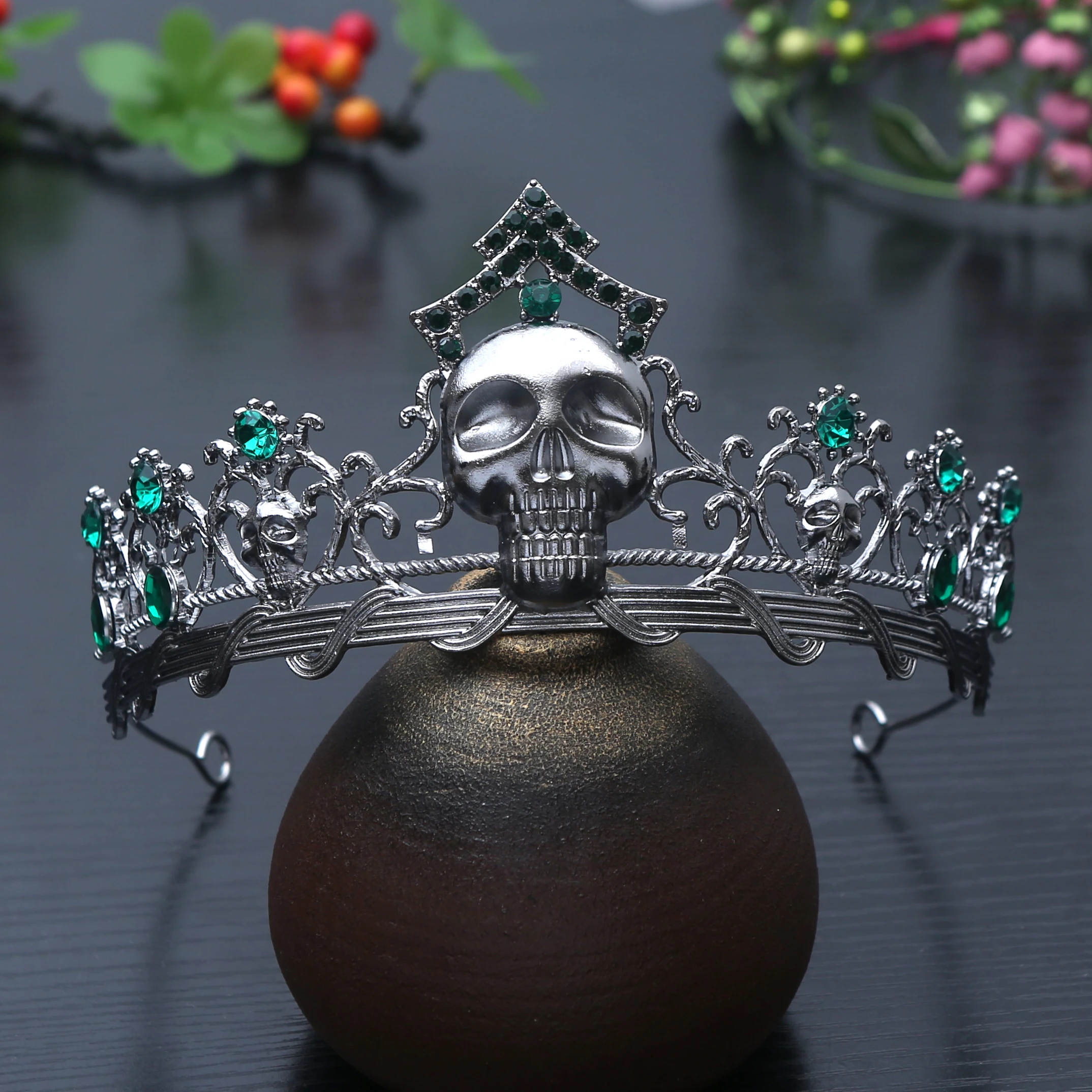 Halloween Personalisierte Totenkopfkrone Gothic Punk Accessoires Rollenspiel Party Feiertags-Matching-Krone – Detail 8