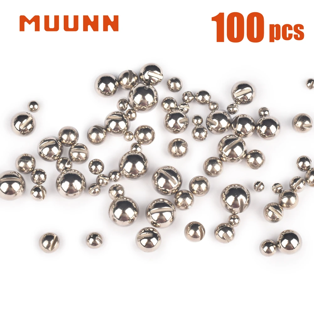 MUUNN 100PCS Tungsten Ball  Jig Hook  ,Winter Ice Fishing Hooks  2.5mm/3.0mm/4mm/5mm/6mm/7mm/8mm DIY Winter Pike Panfish  Lure