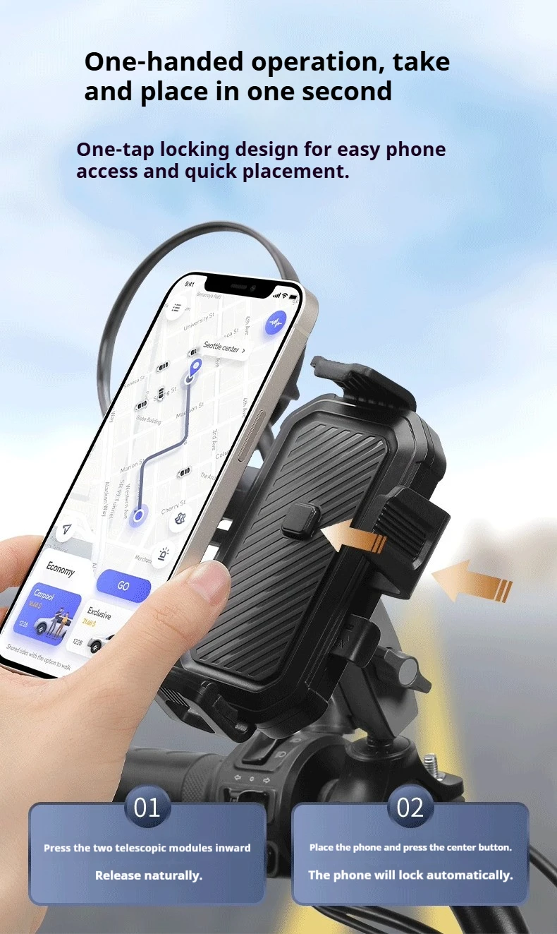 ZEKA Handyhalterung Fahrrad Motorrad Universelle stoßfeste Halterung für iPhone Xiaomi Samsung für 4,7-7 Zoll GSM Houder Fiets – Detail 3