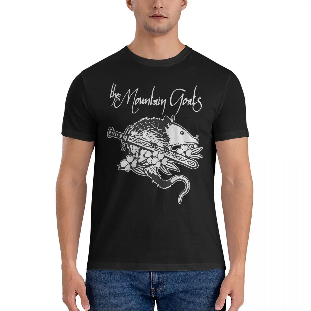 Opossum The Mountain Goats T-Shirt for Men Opossum Vintage 100% Cotton Tees Round Collar Short Sleeve T Shirt Unique Clothes