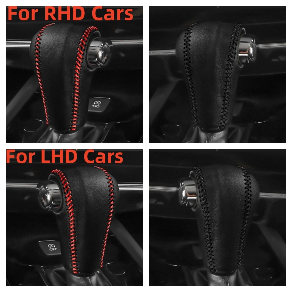 

Car Leather Head Shift Knob Protection Cover for Honda Vezel HRV HR-V 2014 - 2022 AT Gear Shift Collars Protection Case Covers