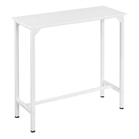 Bar Table White/Black Narrow Console Table Rectangular High Side Table for Bar Bistro Living Room Kitchen Island Hallway