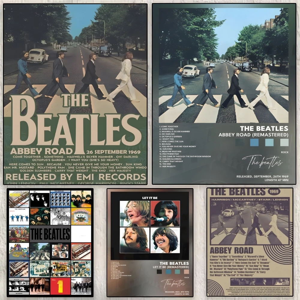Classic Rock B-Beatles Painting Calligraphy Canvas HD Poster Wall Art interior Hallway Home Decoration Holiday Gifts