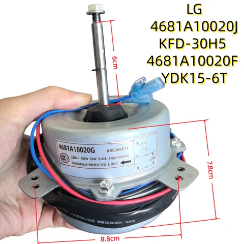 220V 50HZ 35W 0.4A มอเตอร์เครื่องปรับอากาศสำหรับ LG 4681A10020J KFD-30H5 4681A10020F YDK15-6T เปลี่ยนพัดลมมอเตอร์