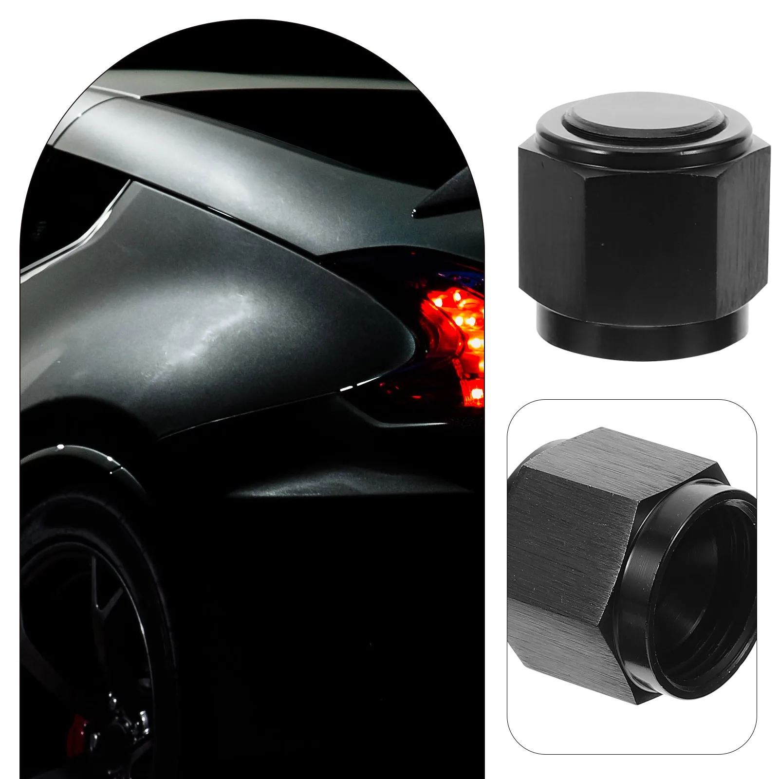 

8An Flare Cap Tube Fitting Fuel Line Block Off Cap Oil Leak Prevention Durable Aluminum Alloy Automotive Modification Fuel Tank