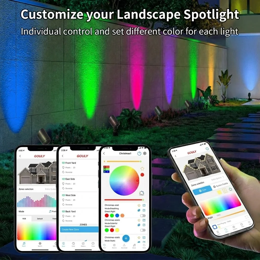 Brass Spot Light with WiFi Control and Removable Lamp Cup for Professional Landscape Lighting 6W